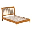 AFI Orleans Full Solid Wood Low Profile Sleigh Platform Bed in Light Toffee