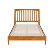 AFI Orleans Full Solid Wood Low Profile Sleigh Platform Bed in Light Toffee