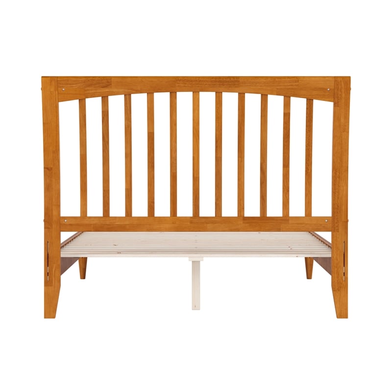 AFI Orleans Full Solid Wood Low Profile Sleigh Platform Bed in Light Toffee