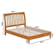 AFI Orleans Full Solid Wood Low Profile Sleigh Platform Bed in Light Toffee
