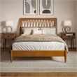 AFI Orleans Full Solid Wood Low Profile Sleigh Platform Bed in Light Toffee