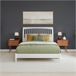 AFI Orleans Solid Wood Low Profile Sleigh Queen Platform Bed in White