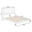 AFI Orleans Solid Wood Low Profile Sleigh Queen Platform Bed in White