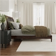 AFI Orleans Solid Wood Low Profile Sleigh Queen Platform Bed in Walnut