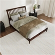 AFI Orleans Solid Wood Low Profile Sleigh Queen Platform Bed in Walnut