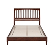 AFI Orleans Solid Wood Low Profile Sleigh Queen Platform Bed in Walnut