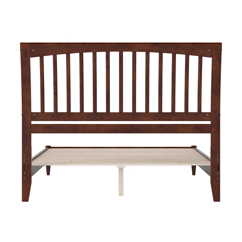 AFI Orleans Solid Wood Low Profile Sleigh Queen Platform Bed in Walnut