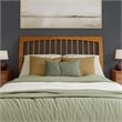 AFI Orleans Solid Wood Low Profile Sleigh Queen Platform Bed in Light Toffee