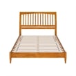 AFI Orleans Solid Wood Low Profile Sleigh Queen Platform Bed in Light Toffee