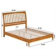 AFI Orleans Solid Wood Low Profile Sleigh Queen Platform Bed in Light Toffee