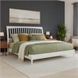 AFI Orleans Solid Wood Low Profile Sleigh King Platform Bed in White
