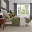 AFI Orleans Solid Wood Low Profile Sleigh King Platform Bed in White
