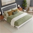 AFI Orleans Solid Wood Low Profile Sleigh King Platform Bed in White
