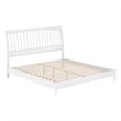 AFI Orleans Solid Wood Low Profile Sleigh King Platform Bed in White