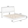 AFI Orleans Solid Wood Low Profile Sleigh King Platform Bed in White