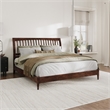 AFI Orleans Solid Wood Low Profile Sleigh King Platform Bed in Walnut
