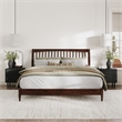 AFI Orleans Solid Wood Low Profile Sleigh King Platform Bed in Walnut