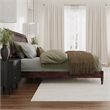 AFI Orleans Solid Wood Low Profile Sleigh King Platform Bed in Walnut