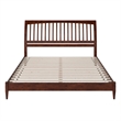 AFI Orleans Solid Wood Low Profile Sleigh King Platform Bed in Walnut