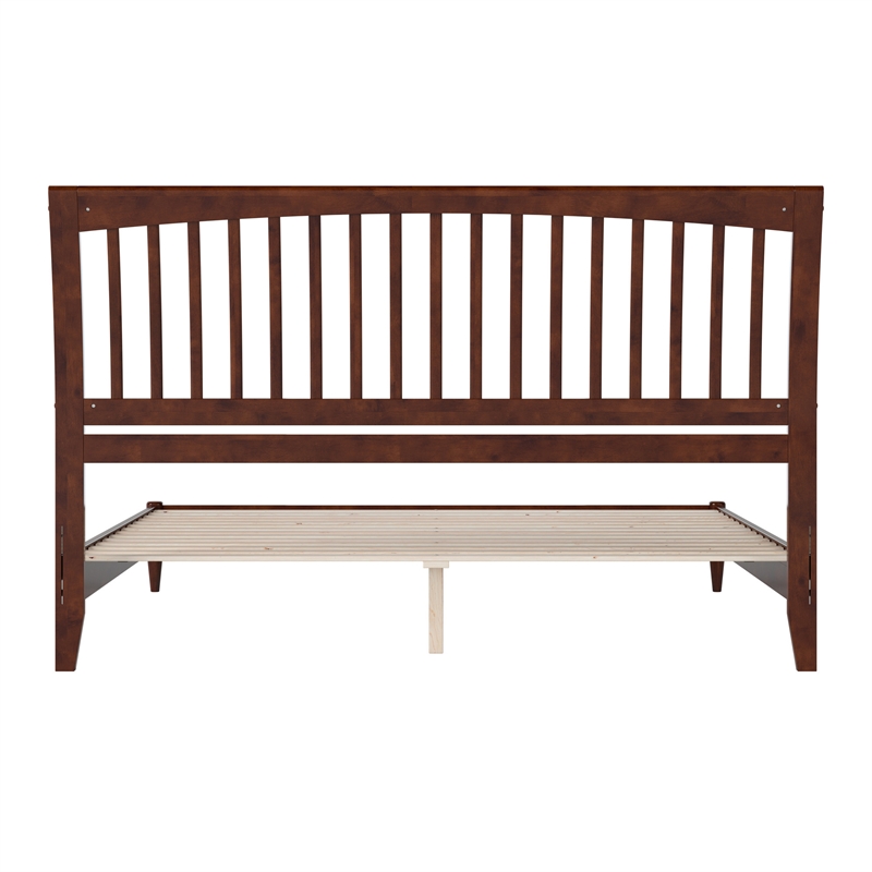 AFI Orleans Solid Wood Low Profile Sleigh King Platform Bed in Walnut