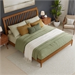 AFI Orleans Solid Wood Low Profile Sleigh King Platform Bed in Light Toffee