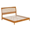 AFI Orleans Solid Wood Low Profile Sleigh King Platform Bed in Light Toffee