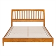 AFI Orleans Solid Wood Low Profile Sleigh King Platform Bed in Light Toffee