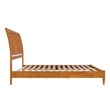 AFI Orleans Solid Wood Low Profile Sleigh King Platform Bed in Light Toffee