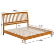 AFI Orleans Solid Wood Low Profile Sleigh King Platform Bed in Light Toffee