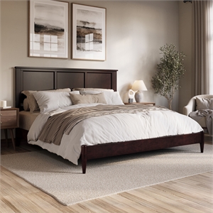 Charlotte King Solid Wood Low Profile Platform Bed in Espresso