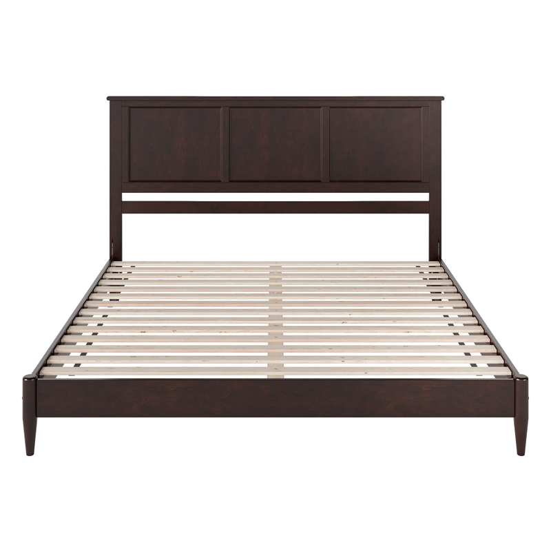 Charlotte King Solid Wood Low Profile Platform Bed in Espresso