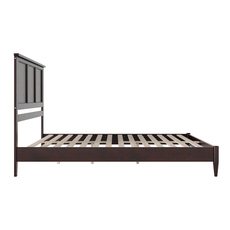 Charlotte King Solid Wood Low Profile Platform Bed in Espresso