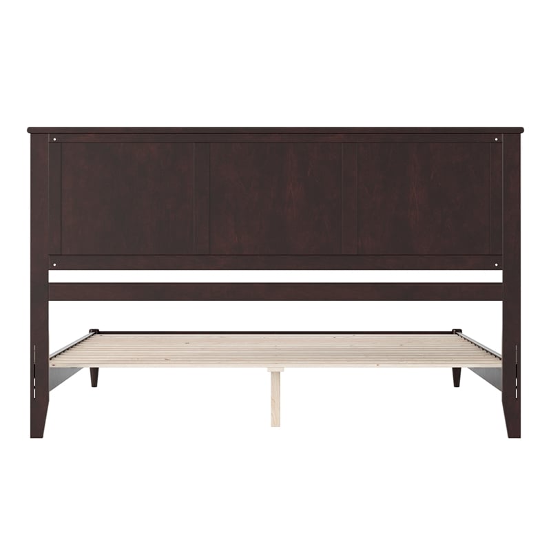 Charlotte King Solid Wood Low Profile Platform Bed in Espresso