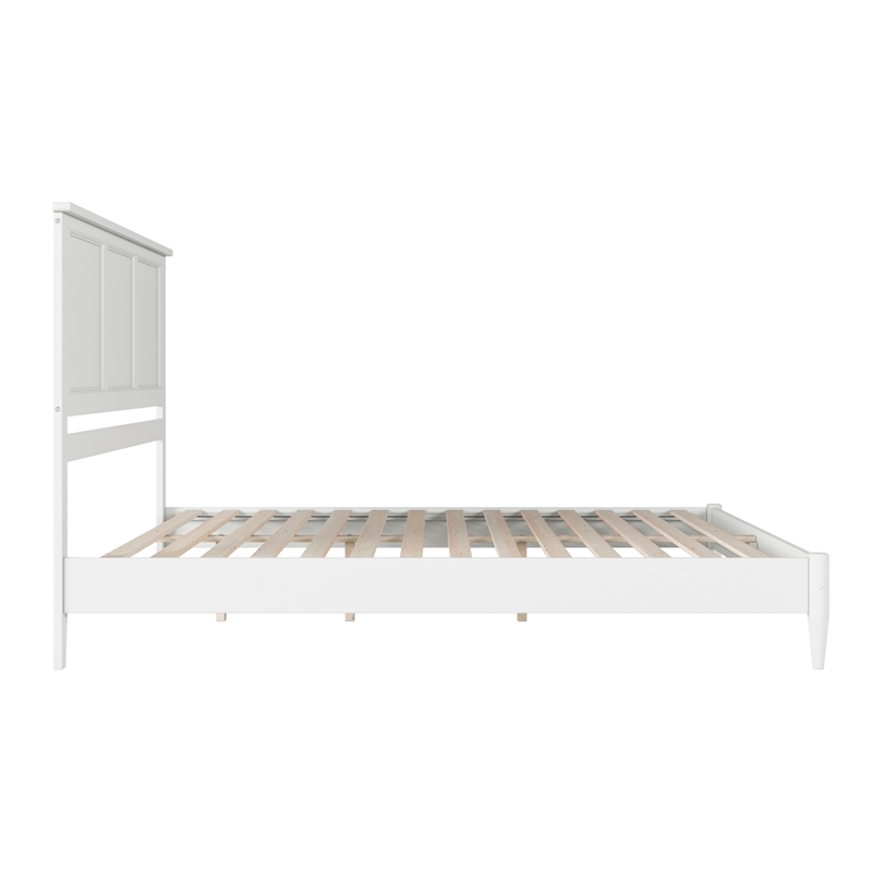 Charlotte King Solid Wood Low Profile Platform Bed in White