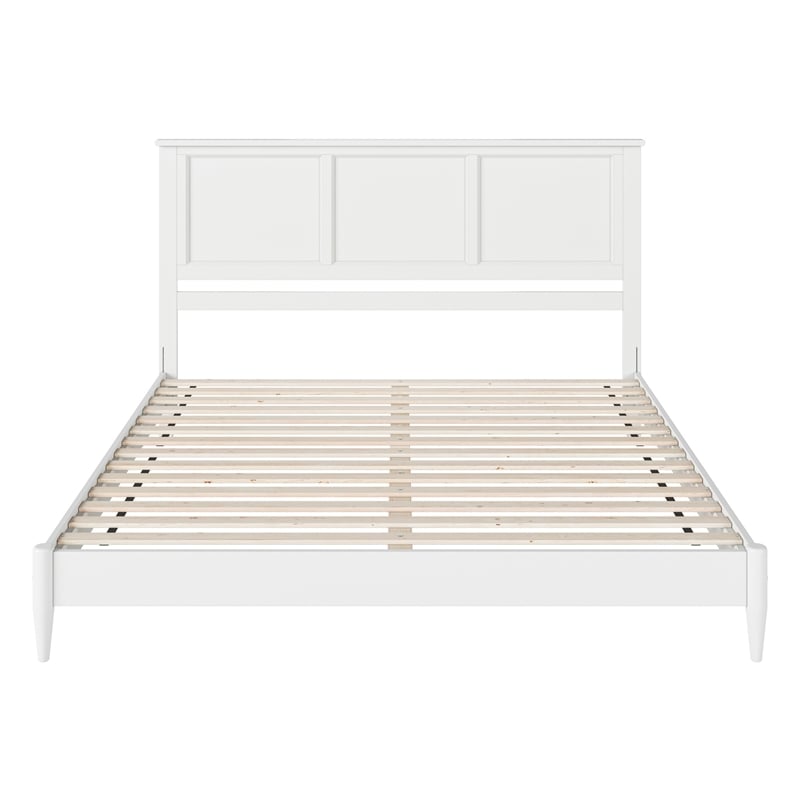 Charlotte King Solid Wood Low Profile Platform Bed in White