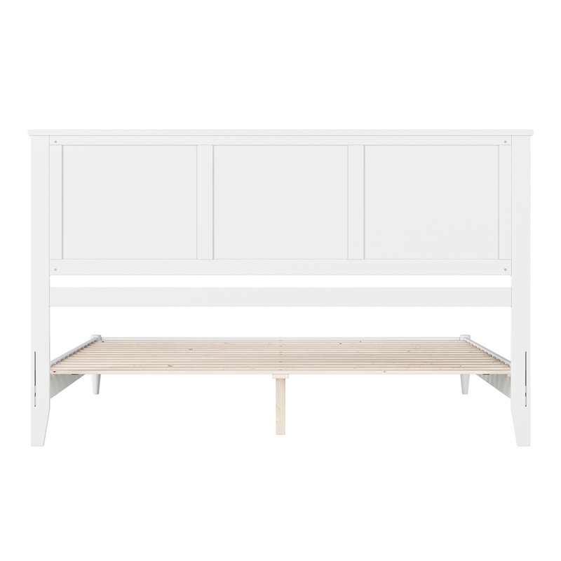 Charlotte King Solid Wood Low Profile Platform Bed in White