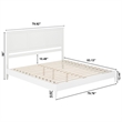 Charlotte King Solid Wood Low Profile Platform Bed in White