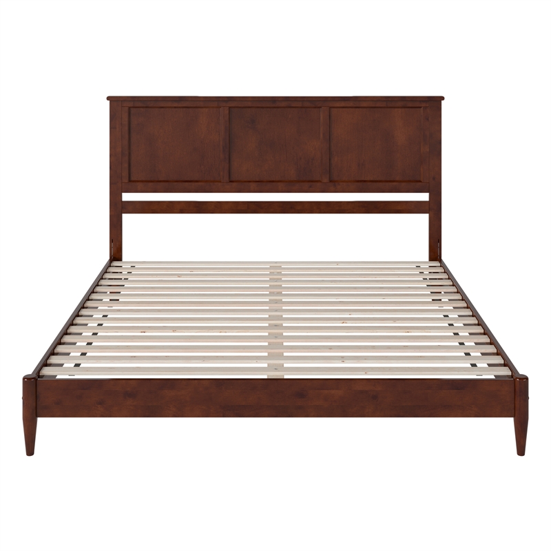 Charlotte King Solid Wood Low Profile Platform Bed in Walnut