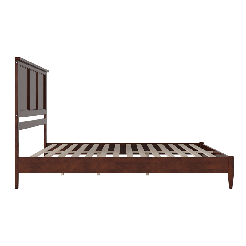 Charlotte King Solid Wood Low Profile Platform Bed in Walnut
