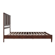 Charlotte King Solid Wood Low Profile Platform Bed in Walnut