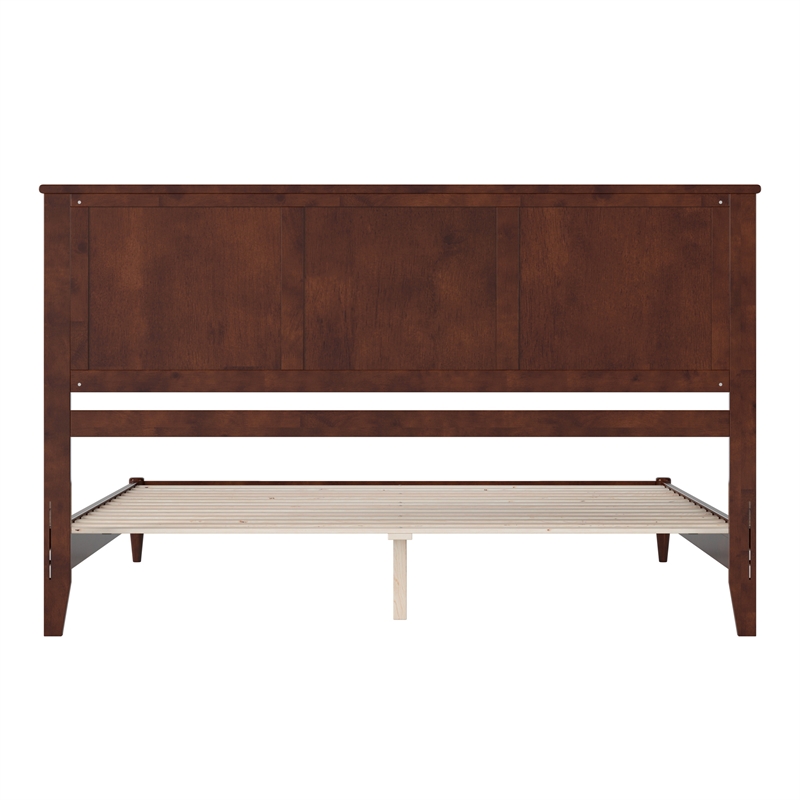 Charlotte King Solid Wood Low Profile Platform Bed in Walnut
