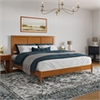 Charlotte King Solid Wood Low Profile Platform Bed in Light Toffee