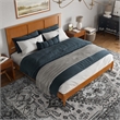 Charlotte King Solid Wood Low Profile Platform Bed in Light Toffee