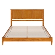 Charlotte King Solid Wood Low Profile Platform Bed in Light Toffee