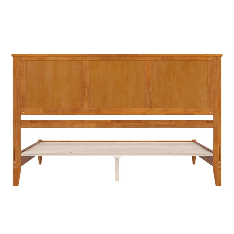 Charlotte King Solid Wood Low Profile Platform Bed in Light Toffee
