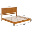 Charlotte King Solid Wood Low Profile Platform Bed in Light Toffee