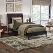 Valencia Twin XL Solid Wood Low Profile Sleigh Platform Bed in Espresso