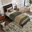 Valencia Twin XL Solid Wood Low Profile Sleigh Platform Bed in Espresso