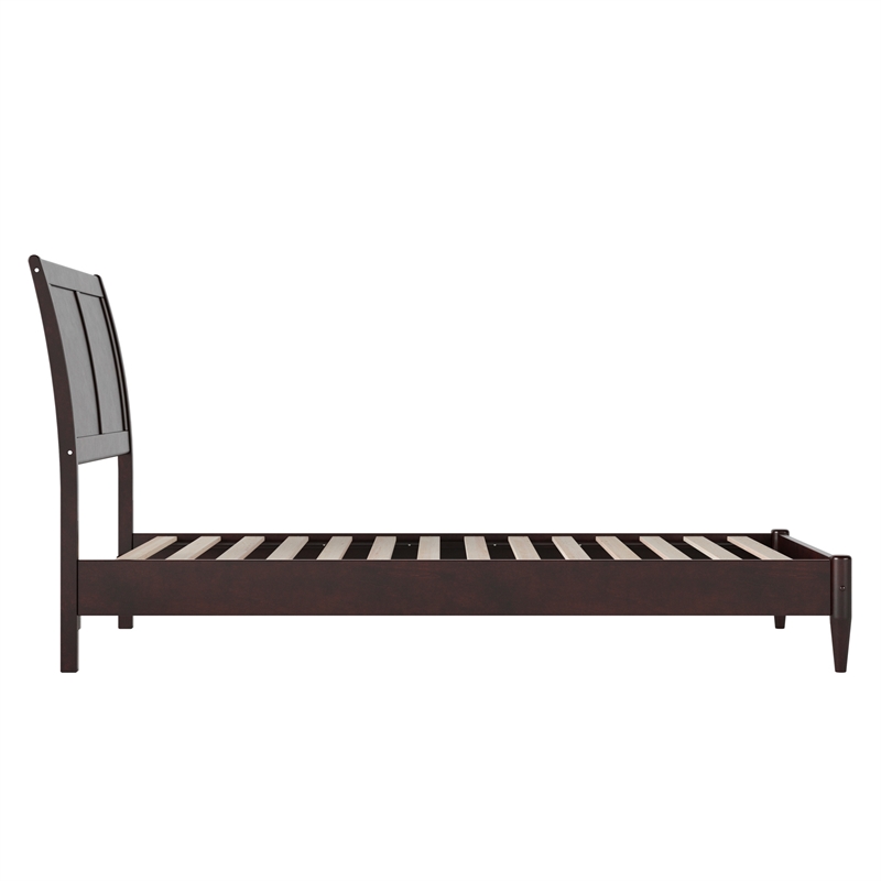 Valencia Twin XL Solid Wood Low Profile Sleigh Platform Bed in Espresso