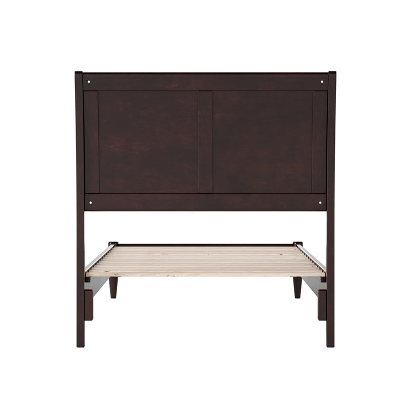 Valencia Twin XL Solid Wood Low Profile Sleigh Platform Bed in Espresso